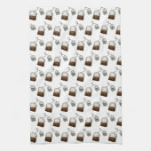 Quirky Teebeutel Muster auf Weiß Geschirrtuch (Vertikal)