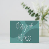Quirky Text über Aquamarine Kreise Neue Adresskart Einladung (Stehend Vorderseite)