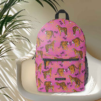 Quirky Tiger Pattern auf hellrosa