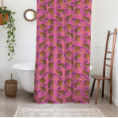 Quirky Tiger Pattern auf hellrosa Duschvorhang