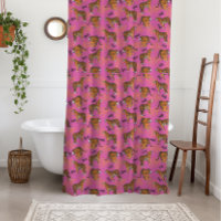 Quirky Tiger Pattern auf hellrosa
