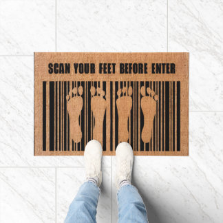 Quirky ToPrint Funny Feet Barcode Fußmatte
