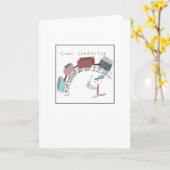 Quirky Train Conductor Illustrated Karte (Gelbe Blume)