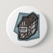 Quirky Tudor House Mittelalterliche Architektur Button (Vorderseite)