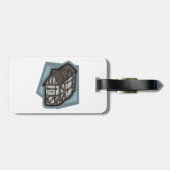 Quirky Tudor House Mittelalterliche Architektur Gepäckanhänger (Rückseite horizontal)