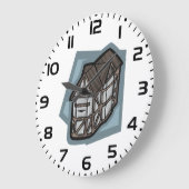 Quirky Tudor House Mittelalterliche Architektur Große Wanduhr (Winkel)