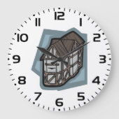 Quirky Tudor House Mittelalterliche Architektur Große Wanduhr (Vorderseite)