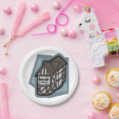 Quirky Tudor House Mittelalterliche Architektur Pappteller (Party)