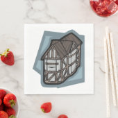 Quirky Tudor House Mittelalterliche Architektur Serviette (Beispiel)