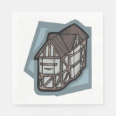 Quirky Tudor House Mittelalterliche Architektur Serviette (Vorderseite)