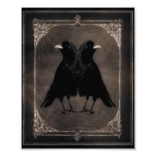 Quirky Twin Crows Fotodruck (Vorne)