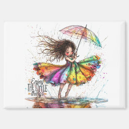Quirky Umbrella Girl Little Things Magnet