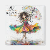 Quirky Umbrella Girl wagt es, magnet zu sein (Vorne)