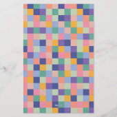 Quirky und Fun Colorful Checkerboard Grid Briefpapier (Rückseite)