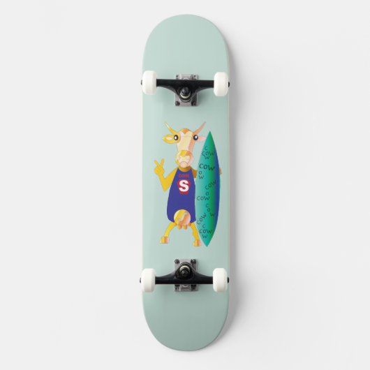 Quirky und lustig illustrierte Skateboard (Vorderseite)