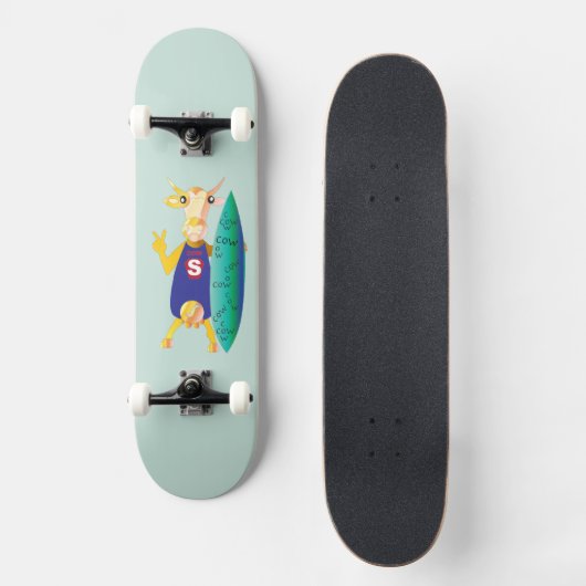 Quirky und lustig illustrierte Skateboard (Vorderseite)