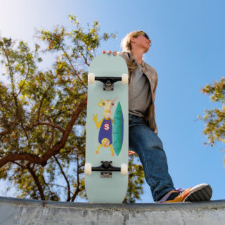 Quirky und lustig illustrierte Skateboard