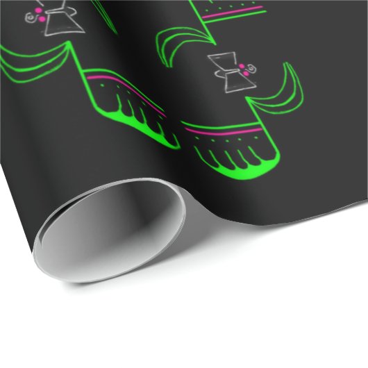 Quirky Venus Flytrap Wrapping Paper Roll Geschenkpapier (Rolleneckpunkt)