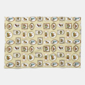 Quirky Vintag Gerahmt Cats Muster Geschirrtuch (Horizontal)