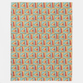 Quirky-Vintages Retro-Muster Fleecedecke (Vorderseite)
