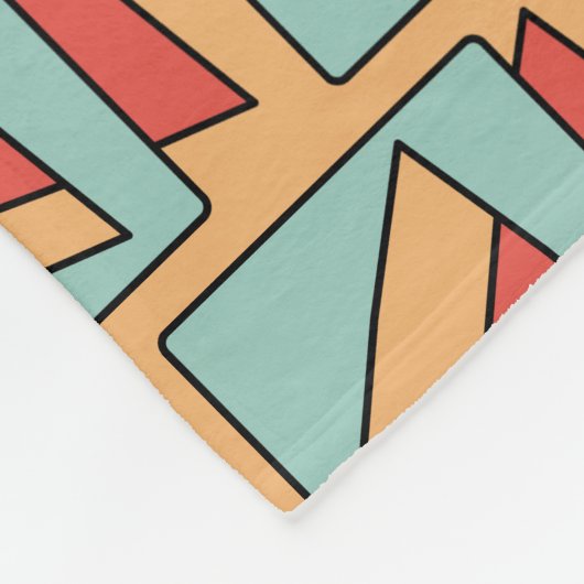 Quirky-Vintages Retro-Muster Fleecedecke (Ecke)