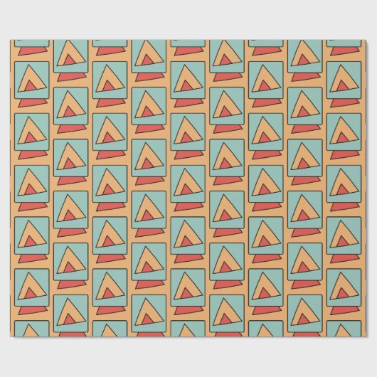 Quirky-Vintages Retro-Muster Geschenkpapier (Flach)