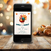 Quirky Watercolor Türkei Erntedank Einladung