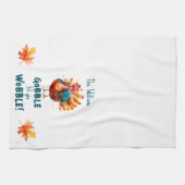 Quirky Watercolor Türkei Erntedank Geschirrtuch (Horizontal)