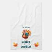 Quirky Watercolor Türkei Erntedank Geschirrtuch (Vertikal)