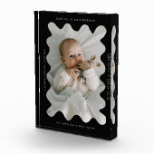 Quirky Wavy Frame Newborn Keepake Black Fotoblock (Rechts)