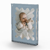 Quirky Wavy Frame Newborn Keepake Blue Fotoblock (Rechts)