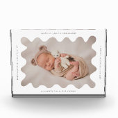 Quirky Wavy Frame Newborn Keepake Fotoblock (Vorderseite)