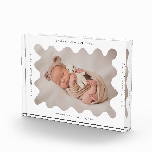 Quirky Wavy Frame Newborn Keepake Fotoblock (Rechts)