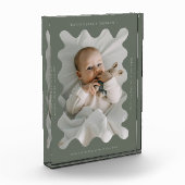 Quirky Wavy Frame Newborn Keepake Green Fotoblock (Links)