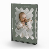 Quirky Wavy Frame Newborn Keepake Green Fotoblock (Rechts)