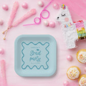 Quirky Wavy Line Blue Grad Party Pappteller (Party)
