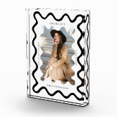 Quirky Wavy Line Graduate Keepake Fotoblock (Rechts)