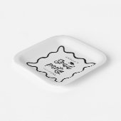 Quirky Wavy Line White Grad Party Pappteller (Gewinkelt)