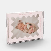 Quirky Wavy Pink Frame Newborn Keepake Fotoblock (Links)