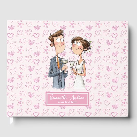 Quirky Wedding Couple Keepake Gästebuch (Vorderseite)