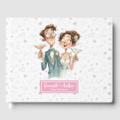 Quirky Wedding Guest Book Funny Couple Watercolor Gästebuch (Vorderseite)