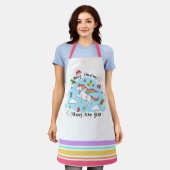 Quirky Weihnachten & Neues Jahr Einhorn Regenbogen Schürze (Getragen)