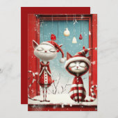 Quirky Weihnachtskatzen Feiertagskarte (Vorne/Hinten)