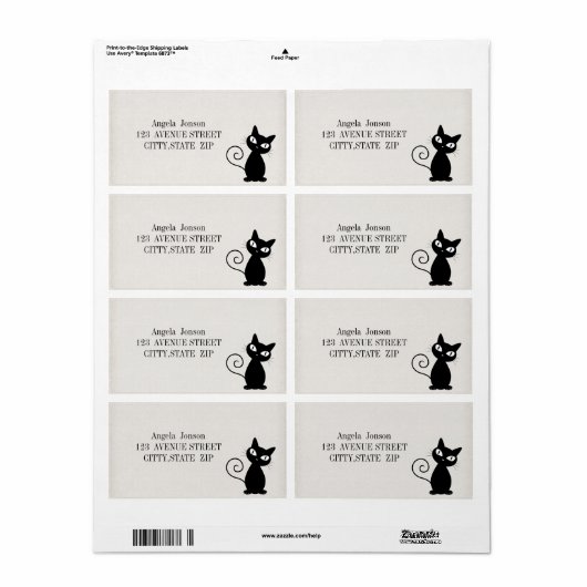 Quirky Whimsical Black Cat Glittery (Vorne)