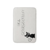 Quirky Whimsical Black Cat Glittery Hello Gorgeous Badematte (Vorderseite Vertikal)
