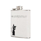 Quirky Whimsical Black Cat Glittery Hello Gorgeous Flachmann (Links)