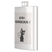 Quirky Whimsical Black Cat Glittery Hello Gorgeous Flachmann (Links)