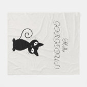 Quirky Whimsical Black Cat Glittery Hello Gorgeous Fleecedecke (Vorderseite (Horizontal))