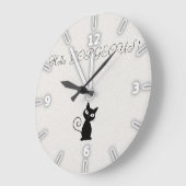 Quirky Whimsical Black Cat Glittery-Hello Gorgeous Große Wanduhr (Winkel)