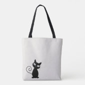Quirky Whimsical Black Cat Glittery Hello Gorgeous Tasche (Rückseite)